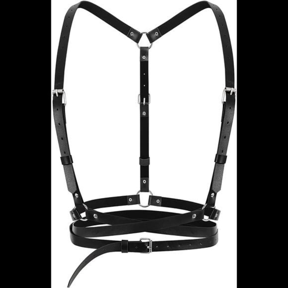 Punk Waist Belt Women Halloween PU Leather Skinny Body Adjustable Belts main image 4